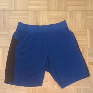 Men's Blue and Black Athletic Shorts